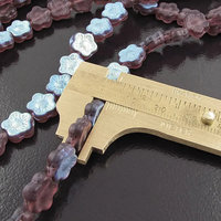 11mm Flower Beads, Amethyst AB Czech Glass