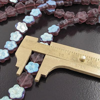 11mm Flower Beads, Amethyst AB Czech Glass