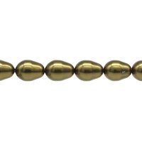 11x8mm Baroque Teardrops, Antique Brass Crystal Pearl Beads