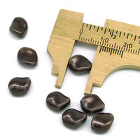 9x8mm Twisted Oval Opaque Brown Crystal Pearl Beads