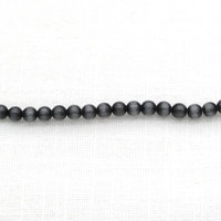 4mm Round Black Glass Cats Eye Beads
