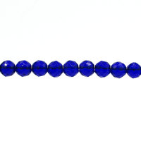 Cobalt Blue 6mm Round Faceted Glass Beads (45)