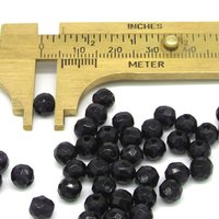 Dark Purple 6mm Round Faceted Glass Beads (46)