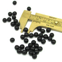 Round Black Beads, 4mm 6mm Czech Pressed Glass Druk Spacers