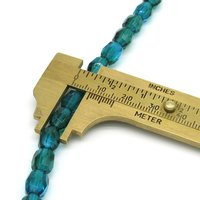 10mm Faceted Ovals, Two-Tone Translucent Czech Fire Polished Beads, Aqua and Emerald