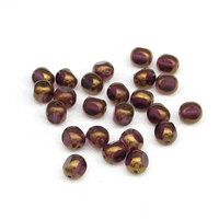 8mm Amethyst and Bronze Tri-Cut Window Beads