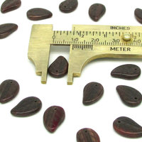Flat Leaf Beads, 14.5mm Opaque Earth Tone Czech Pressed Glass (20)