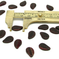 Flat Leaf Beads, 14.5mm Opaque Earth Tone Czech Pressed Glass (20)