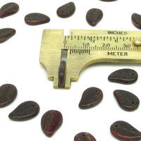 Flat Leaf Beads, 14.5mm Opaque Earth Tone Czech Pressed Glass (20)