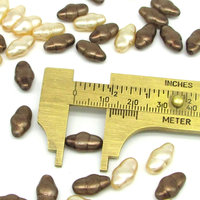 13x7mm Flat Swirl Beads, Opaque Czech Glass Faux Pearl Mix