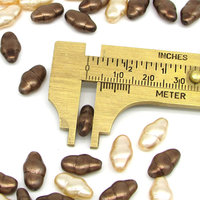 13x7mm Flat Swirl Beads, Opaque Czech Glass Faux Pearl Mix