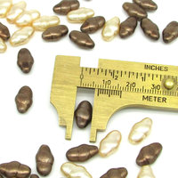 13x7mm Flat Swirl Beads, Opaque Czech Glass Faux Pearl Mix