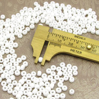 5/0 Round Seed Beads, 3mm Opaque White Spacers (25g)