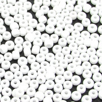 5/0 Round Seed Beads, 3mm Opaque White Spacers (25g)