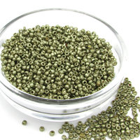 11/0 Seed Beads, Metallic Brown Mini Rocailles, Tiny Opaque Spacers (25g)