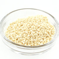 Cream Lustre 11/0 Seed Beads, Opaque Pale Beige Mini Rocailles, Tiny Round Spacers (25g)