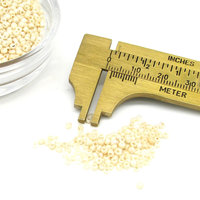 Cream Lustre 11/0 Seed Beads, Opaque Pale Beige Mini Rocailles, Tiny Round Spacers (25g)