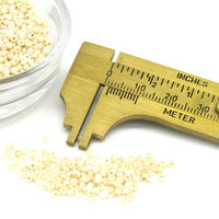 Cream Lustre 11/0 Seed Beads, Opaque Pale Beige Mini Rocailles, Tiny Round Spacers (25g)
