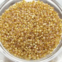 Vintage 11/0 Seed Beads, Frosted Light Topaz, Silver Lined (29g)