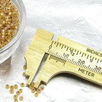 Vintage 11/0 Seed Beads, Frosted Light Topaz, Silver Lined (29g)