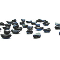 14.5x10mm Curved Leaves, Czech Pressed Glass Botanical Briolette Bead Mix