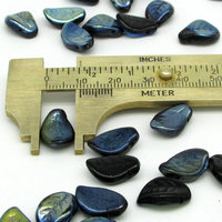 14.5x10mm Curved Leaves, Czech Pressed Glass Botanical Briolette Bead Mix