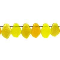 14.5x10mm Curved Leaves, Czech Pressed Glass Botanical Briolette Bead Mix