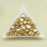 8mm Heart Beads, Opaque Pearlized Czech Glass Spacers