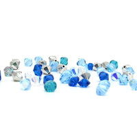 Czech Crystal Bead Mix, 4.5-8mm Faceted Bicone Assortment (48)