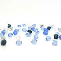 Czech Crystal Bead Mix, 4.5-8mm Faceted Bicone Assortment (48)