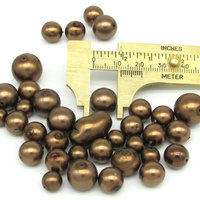 Faux Pearl Mix, Coated Czech Glass Beads, Opaque Dark Brown Rounds and Rondelles