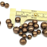 Faux Pearl Mix, Coated Czech Glass Beads, Opaque Dark Brown Rounds and Rondelles