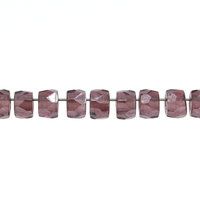 6x8.5mm Faceted Roller Beads, Translucent Amethyst Czech Fire Polished Rounds (29)