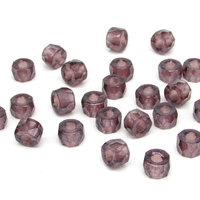 6x8.5mm Faceted Roller Beads, Translucent Amethyst Czech Fire Polished Rounds (29)