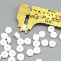 4x8mm Faceted Rondelles, Opaque White Czech Glass Beads (28)