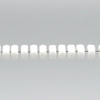 4x8mm Faceted Rondelles, Opaque White Czech Glass Beads (28)