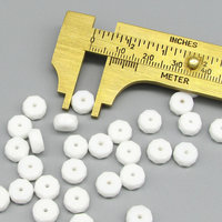 4x8mm Faceted Rondelles, Opaque White Czech Glass Beads (28)