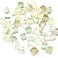 Machine Cut Bead Mix, Preciosa Crystal Faceted Cube Spacers