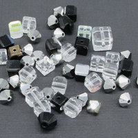 Machine Cut Bead Mix, Preciosa Crystal Faceted Cube Spacers