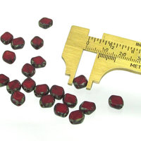 8.5mm Diamond Window Beads, Oxblood Red Picasso