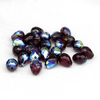 Garnet AB Faceted Teardrop Beads