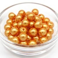 8mm Orange Glass Pearl Beads