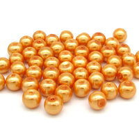 8mm Orange Glass Pearl Beads