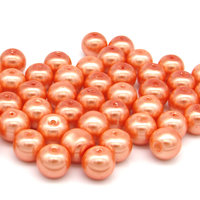 8mm Orange Glass Pearl Beads