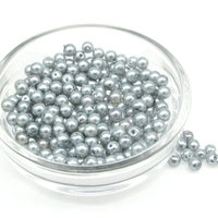 4mm Round Glass Pearls in Assorted Neutral Shades (20g)