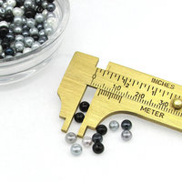 4mm Round Glass Pearls in Assorted Neutral Shades (20g)