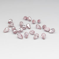 10x7mm Light Rose Silver Teardrop Glass Beads (22)