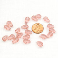 12x8mm Translucent Rosaline Teardrop Glass Beads