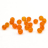 8mm Faceted Rounds, Orange Czech Fire Polished Glass Beads (20)