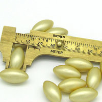 Vintage 23x12mm Oval Pale Gold Plastic Pearls